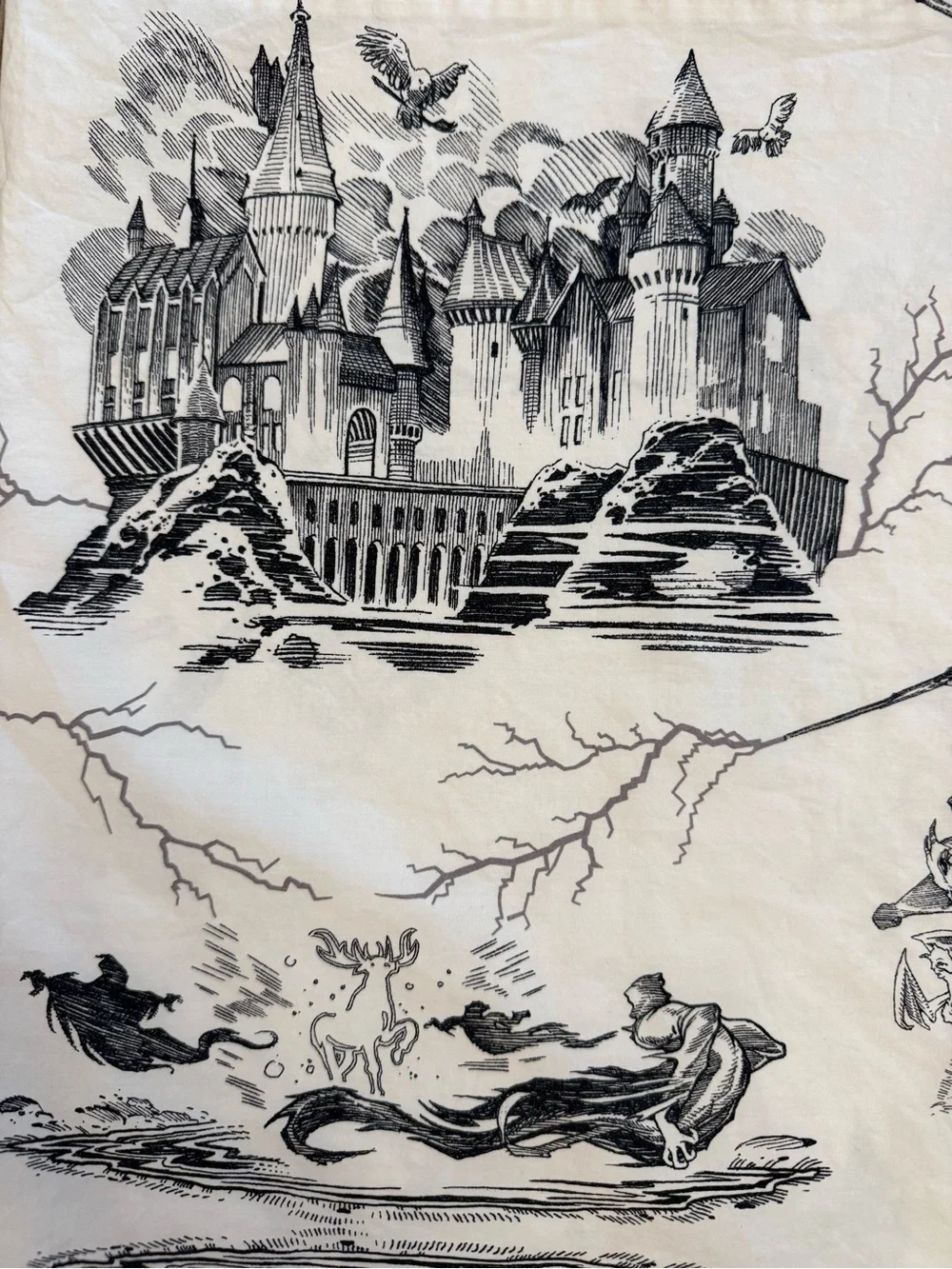 Pottery Barn Teen Wizarding World Harry Potter Black & White Size Full Sheet Set